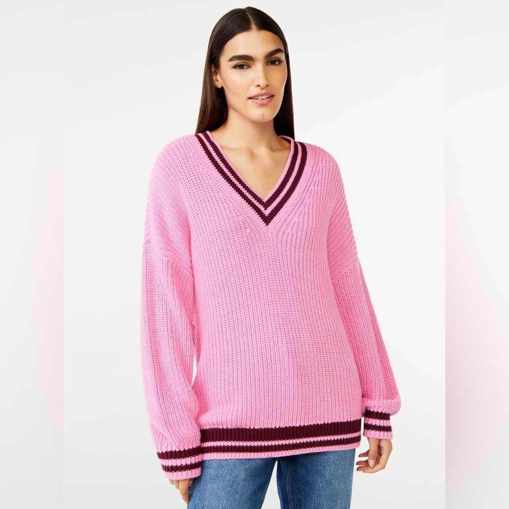 Free Assembly Women’s Knitted V-Neck Sweater